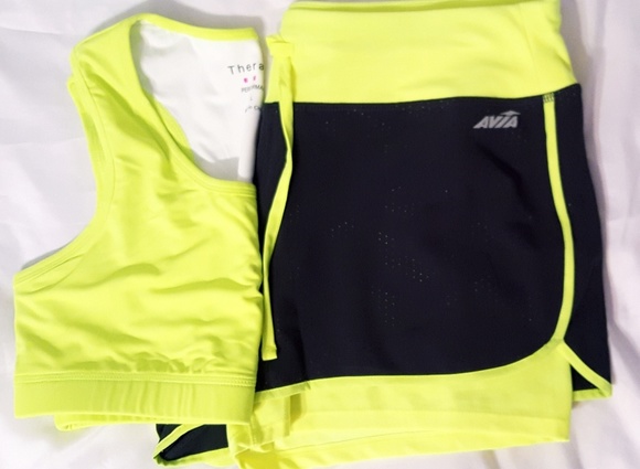 Avia Other - NWOT L AVIA running shorts & L Therapy sports bra